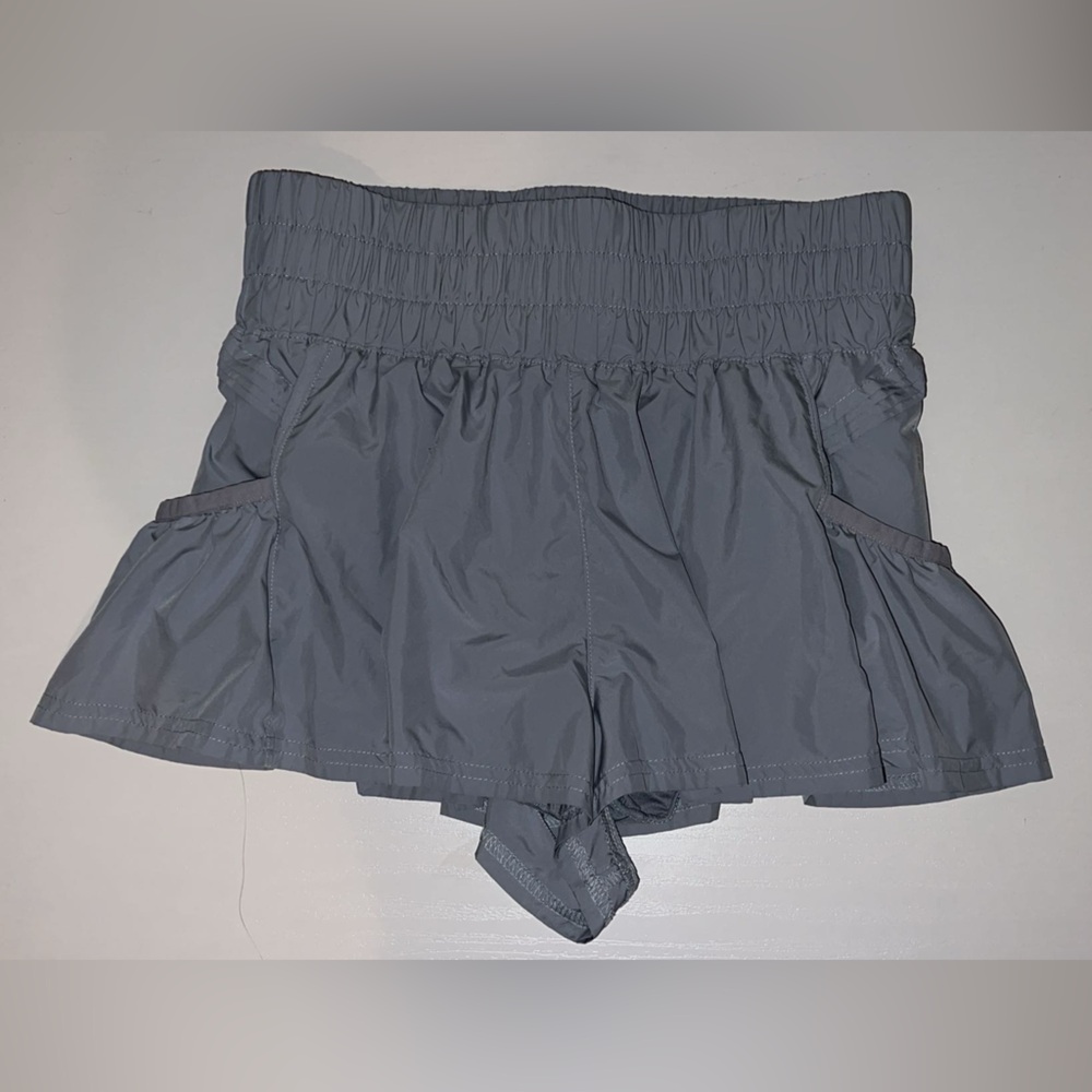 gray/blue free people “get your flirt on shorts”